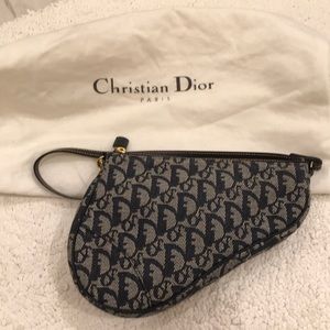 DIOR Vintage Saddle Bag Diorissimo Canvas Mini